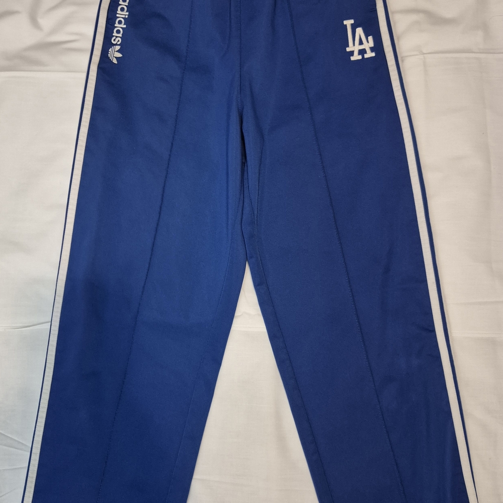 adidas Blue LA Track Pants with White Stripes